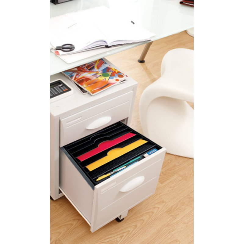 PAPERFLOW organisateur de tiroir de bureau, 6 compartiments, gris, 327×457×92 mm